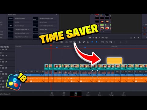 THIS TIP WILL SAVE YOU SO MUCH TIME IN DAVINCI RESOLVE 18