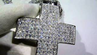 $275 SUPER High-Quality Lab Diamond PAVE Cross + Cluster Chain COMBO! - Lab Made Jewelry