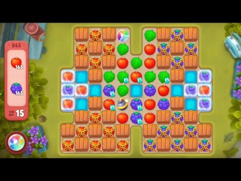 Gardenscapes Level 865 Hard Level All Goals Complete - Playrix Gameplay