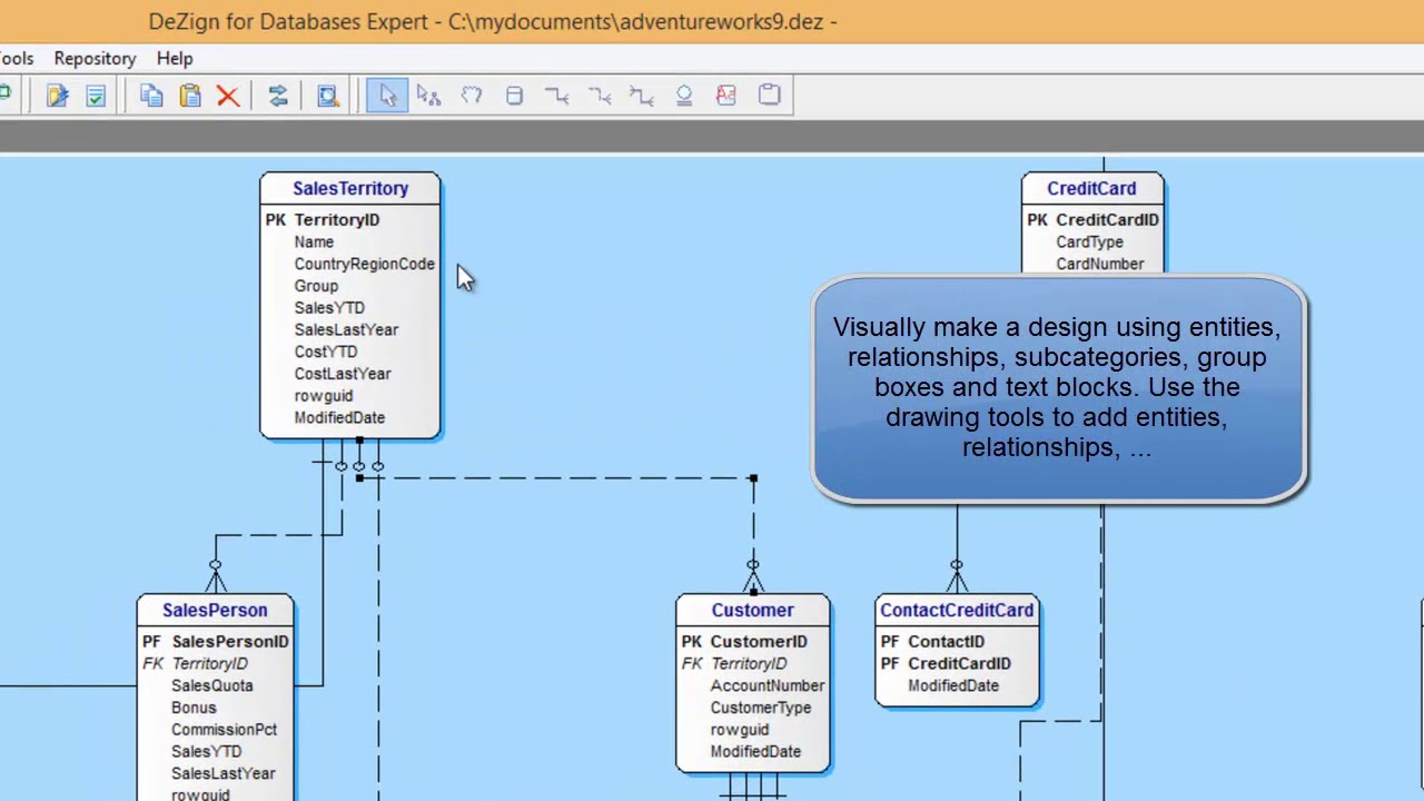 DeZign for Databases Demonstration