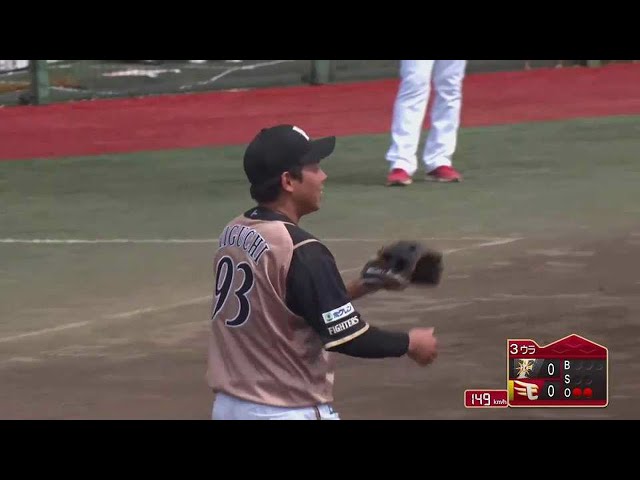 【ファーム】ファイターズ・樋口 素早い動きでボテボテのゴロを処理!! 2021/4/28 E-F(ファーム)