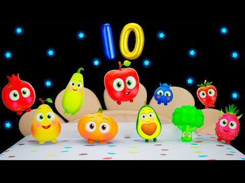 🍉 Funky Fruits Baby Sensory | Ten in the Bed and MORE ! – Fun Animation and Upbeat Music! 🍓