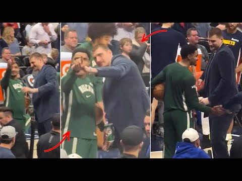 Nikola Jokic Helps Gary Harris Spot Old Friends in the Crowd at Ball Arena | Bucks vs Nuggets