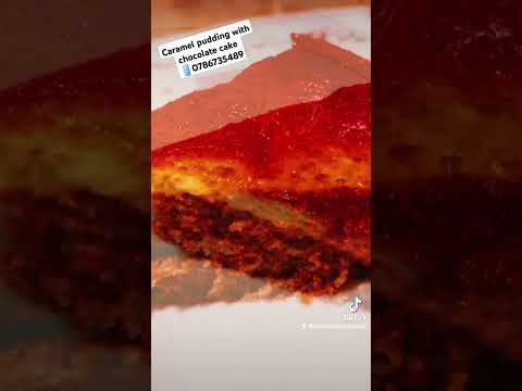 caramel pudding with chocolate cake 🍰 #viral #cake #homemadecake #food #hommadefood