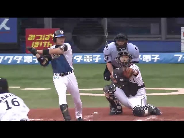 2回表 ファイターズ村田がタイムリー3塁打!! 下位打線が勝負強さを発揮して2点をリード!! 2014/7/6 M-F