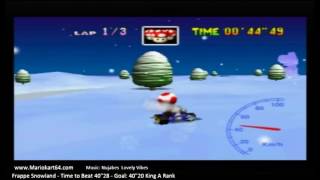 Mario Kart 64 - Time Trials - Frappe Snowland 40"19 King A [N64 PAL] With Music