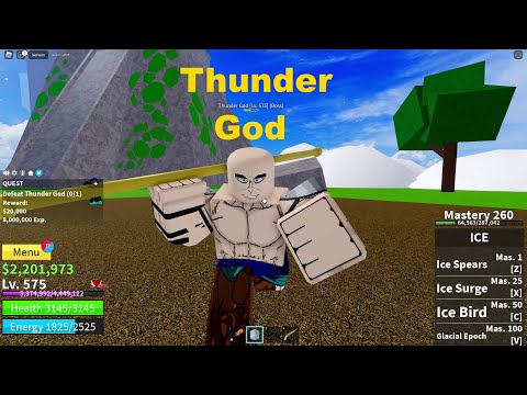 How To Defeat Thunder God | Roblox Blox Fruits | Upper Skylands