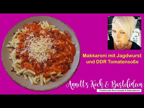 Macaroni with hunting sausage and school kitchen tomato sauce - GDR recipes - Eating like mom use...