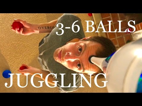 JUGGLING 3-6 balls and clubs WITH SLOW MOTION