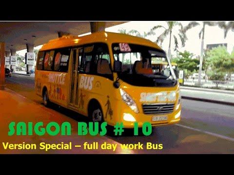 WHEELS ON THE BUS | Saigon Bus No 10 Version Special  full day work Bus | the vehicles by HTBabyTV