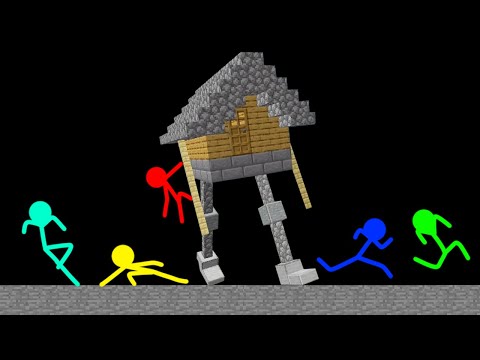 Stickman VS Minecraft: Walking House Survival - AVM Shorts Animation