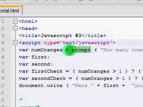 Javascript Tutorial 4 Part 1