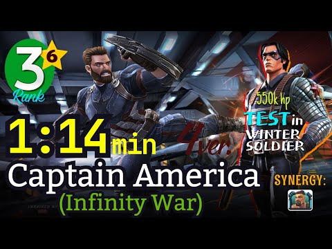 1:14! 6* Rank3 Captain America (Infinity War) [No-boost] Synergy: Hercules, Test in ROL #mcoc