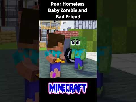 The Kind-Hearted Baby Zombie - Sad Story  - Monster School Minecraft Animation #shorts