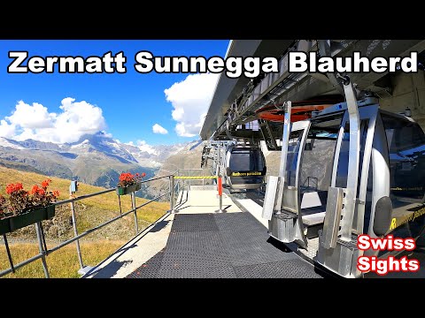 Zermatt Sunneagga Blauherd Seilbahn Schweiz 4K Video