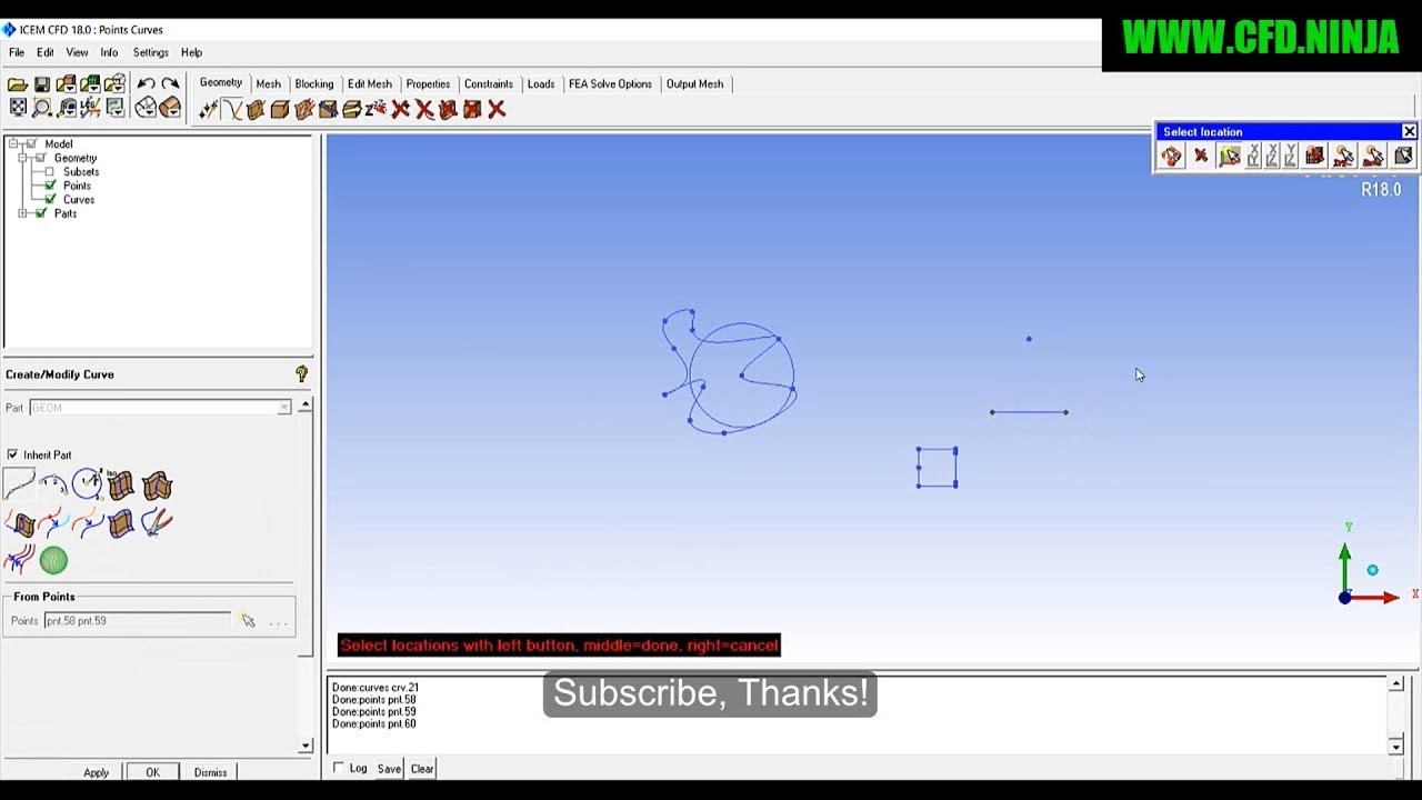 ✅ ICEM CFD - Create Points & curves - Basic Tutorial 1