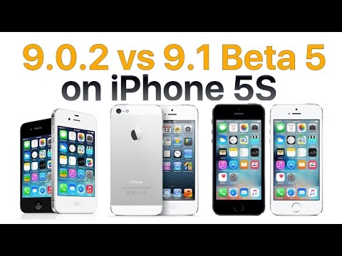 iPhone 5S iOS 9.1 Beta 5 vs iOS 9.0.2