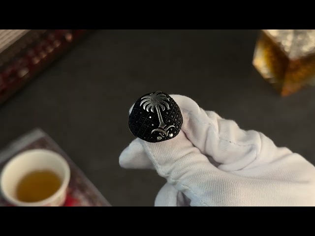 خاتم رجالي فضة استرليني مع تصميم سعودي فخم