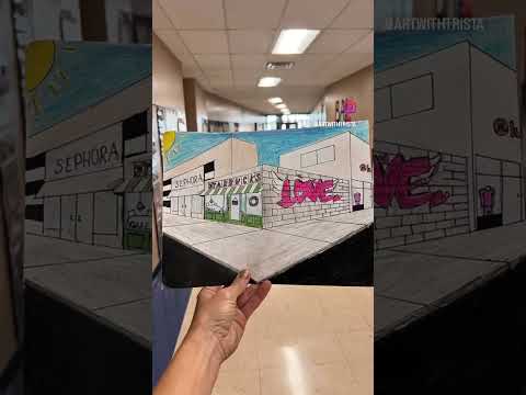 2 point perspective graffiti wall #shorts