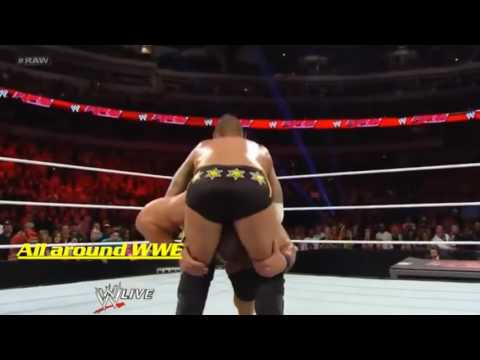 WWE CM Punk Piledriver to John Cena Slow Motion Replay from Raw 2 25 13