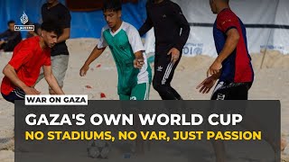 Palestinians organize football tournaments in Gaza rubble amid infrastructure collapse
