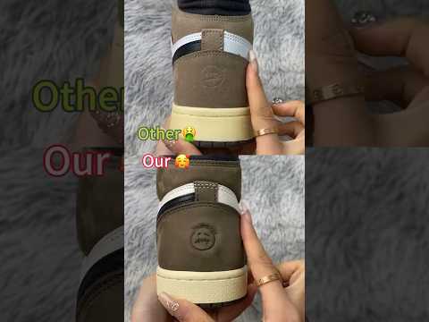 Real Vs Fake Travis Scott Mocha Jordan 1 High #shorts #sneakerhead #viral