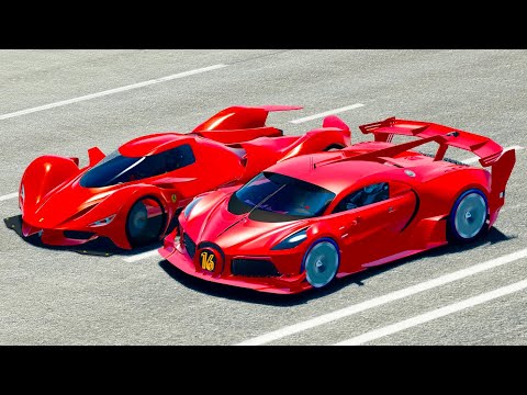Bugatti Red Devil VGT Concept vs Ferrari Piero LM 2025 - Drag Race 24 KM