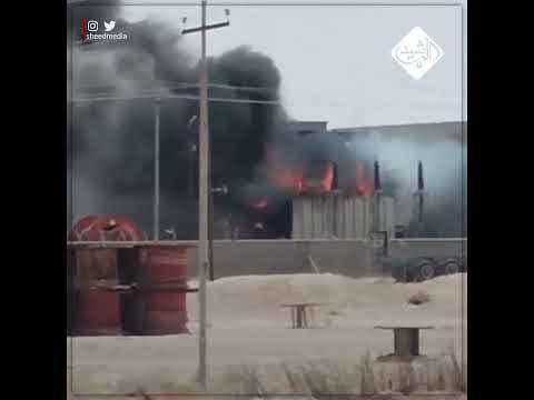 شاهد بالفيديو.. حريق في محطة البكر الثانوية بالبصرة