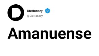 Amanuense Meaning In English