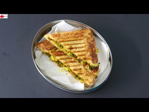 Healthy Veg Sandwich Recipe - No Cheese/No Mayo - Vegetable Sandwich For Weight Loss