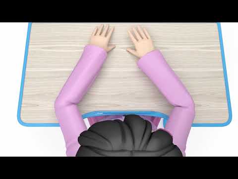 Adjustable height school desk and chair