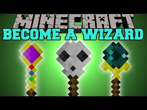 Minecraft: BECOME A WIZARD! (MAGIC WANDS, FIREBALLS, WITHER ATTACKS!) Magic Wands Mod Showcase