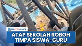 Atap Sekolah MTsM Sambungmacan Sragen Ambruk saat KBM, Timpa Siswa & Guru hingga Dilarikan ke RS