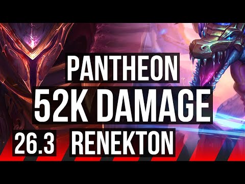 PANTHEON vs RENEKTON (TOP) | 52K damage | EUW Master | 26.3