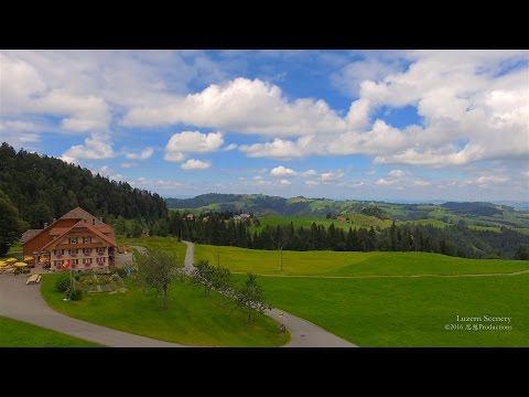 4K Romoos Entlebuch Luzern SWITZERLAND アルプス山脈 aerial view