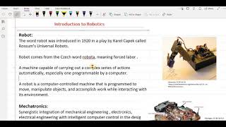 Robotics and Automation (Lecture 1)