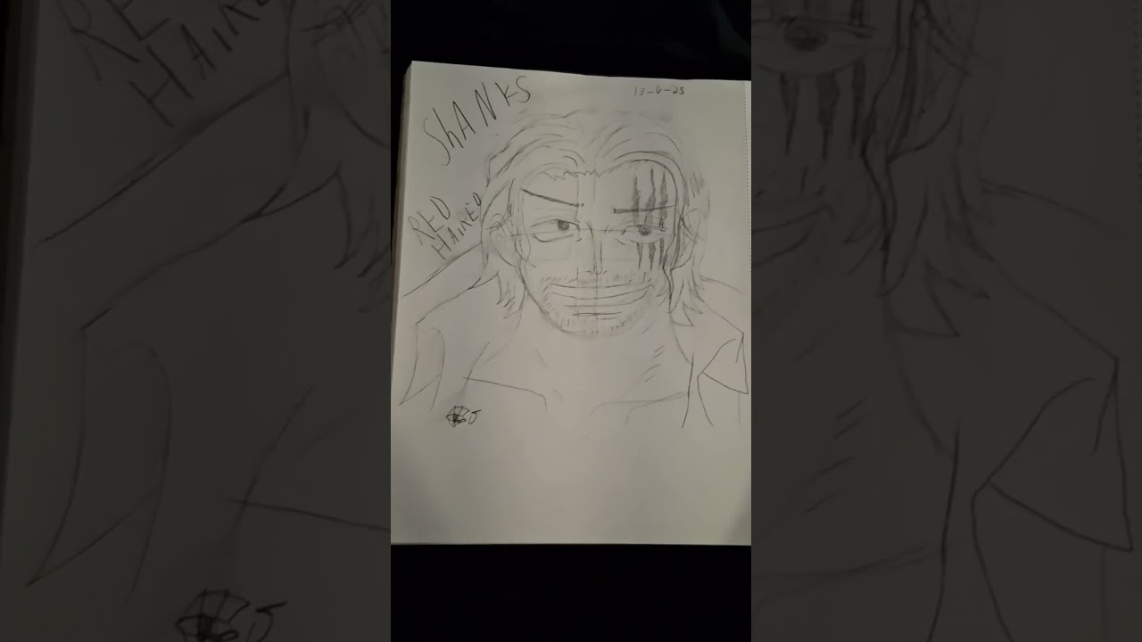 drawiing red haired shanks #strawhat #art #onepiece