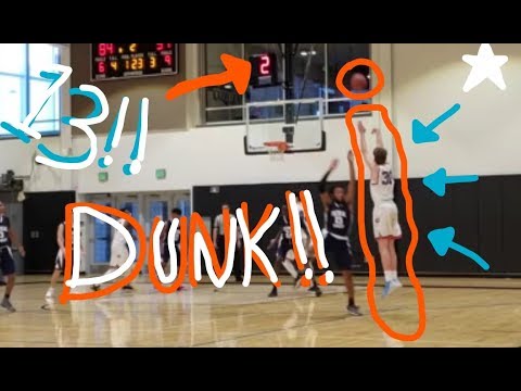 Dane Ibsen 13 Points, Dunk and buzzer-beating-three!.. in 2nd half! - Sophomore CGCC MBB