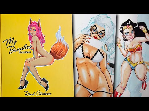 René Córdova My Beauties Sketchbook🥵Stylised pin up art book & beautiful girls