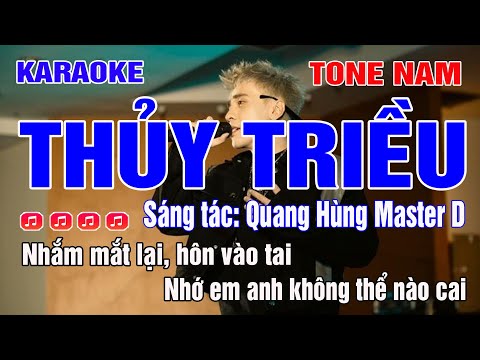 Thủy Triều Karaoke Tone Nam | Nhạc sống | Sáng tác Quang Hùng Master D