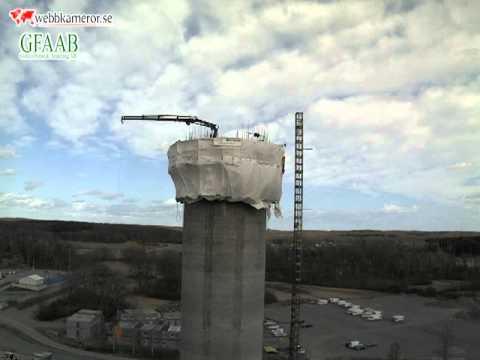 Byggfilm-80 meter hög skorsten på byggs på 20 dagar