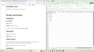 Using the CIA world factbook to add date to Excel