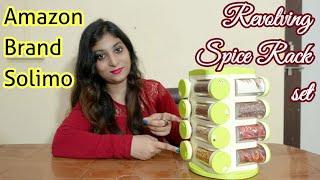 Amazon Brand - Solimo Revolving Spice Rack set | spice container | unboxing & review