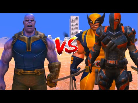 100 Thanos vs 1000 Wolverine and 1000 Deathstroke (Marvel vs Marvel)