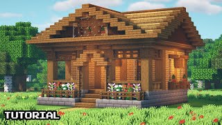 Minecraft : How to build a Survival Cozy Wooden House Tutorial 🥜 (#5)