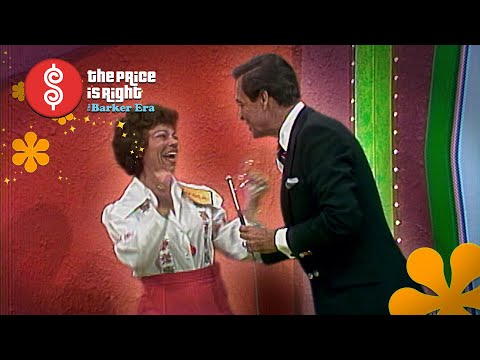 A VERY EXCITED WOMAN Runs RIGHT PAST Everyone to Kiss Bob Barker on Stage - The Price is Right 1982