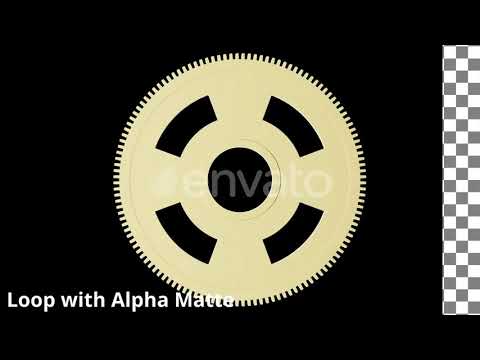 Floating Gold Gear on Black | Motion Graphics - Envato elements