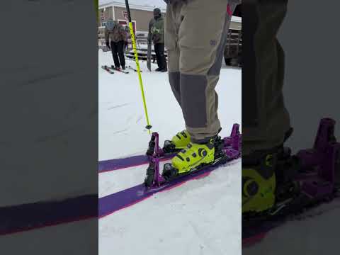 Got to test the viral full suspension ski bindings. #skiing #skis
