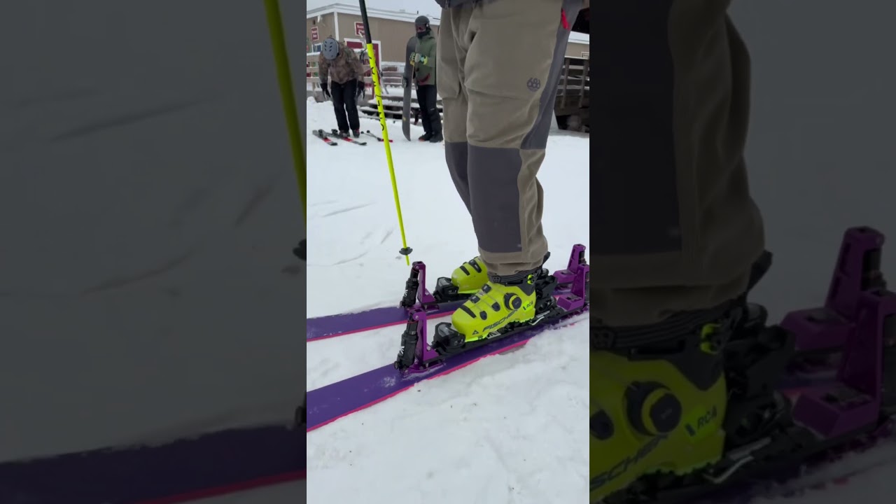 Got to test the viral full suspension ski bindings. #skiing #skis