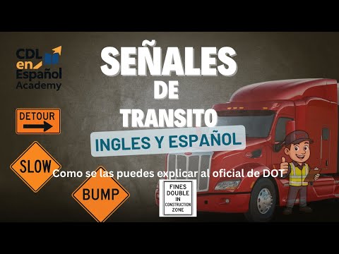 Construction Zone Traffic Signs - English and Spanish for Truck Drivers and CDL Students
